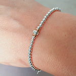 Sterling Silver & Rose Gold Rondelle Bracelet