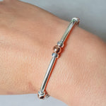 Silver & Rose Gold Noodle Bracelet