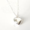 Sterling Silver Puff Heart Necklace & Earring Set