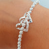 20th Birthday! Sterling Silver Floating Heart Bracelet