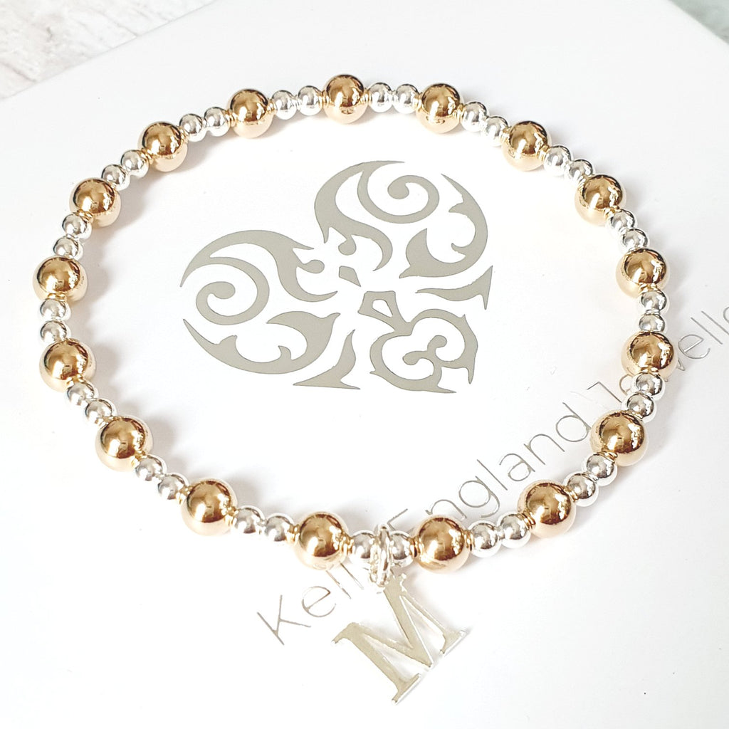 Personalised Silver & Gold Initial Bracelet