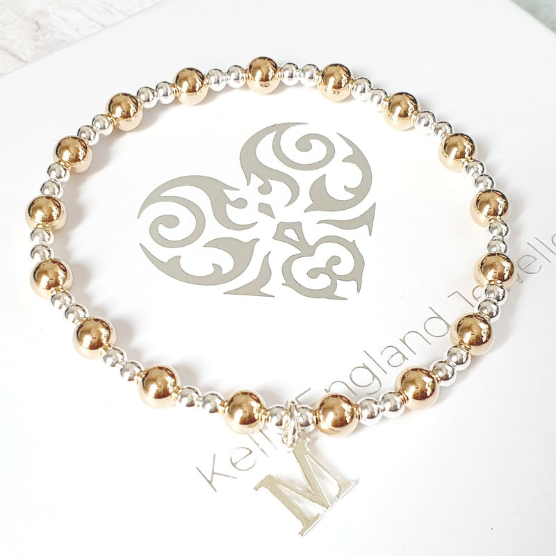 Personalised Silver & Gold Initial Bracelet