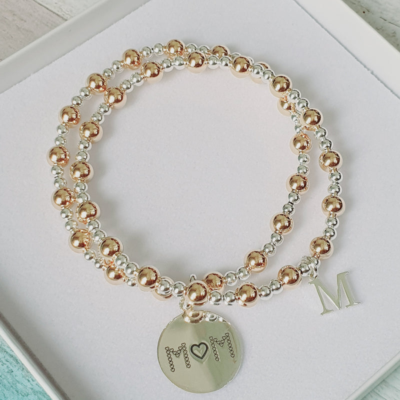 Silver & Gold Mum Bracelet Stack