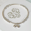 Silver Double Heart Noodle Bracelet