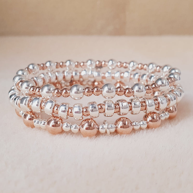 Sterling Silver & Rose Gold Stack