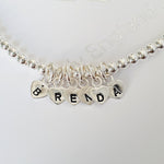 Sterling Silver Personalised Hand Stamped Name Bracelet