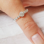 Sterling Silver Sparkle Beaded Ring