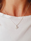 Sterling Silver CZ Initial & Sparkle Heart Necklace