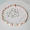 925 Silver & Rose Gold Freshwater Ivory Pearl Bracelet