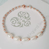 925 Silver & Rose Gold Freshwater Ivory Pearl Bracelet