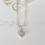 Sterling Silver Cz Heart Necklace