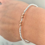 Nana! Sterling Silver & Rose Gold Morse Code Bracelet