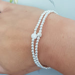 Sterling Silver Frosted Stretch Bracelet