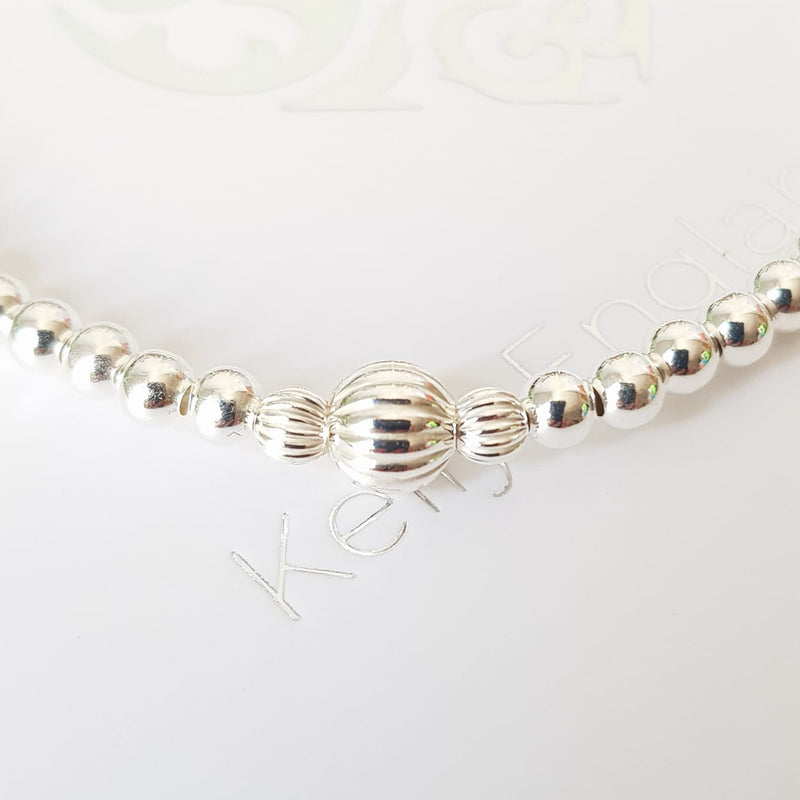 Sterling Silver Corrugated Stretch Bracelet