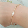 Freshwater Ivory Pearl Bracelet - Gold