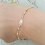 Freshwater Ivory Pearl Bracelet - Gold