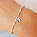 Sterling Silver Personalised Hand Stamped Initial Bracelet - 2 Letters