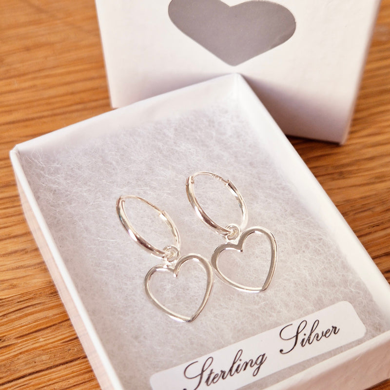 Sterling Silver Heart Sleepers