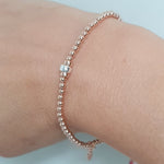 Rose Gold & Silver Rondelle Bracelet