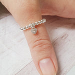 925 Silver Sparkle Cz Heart Ring