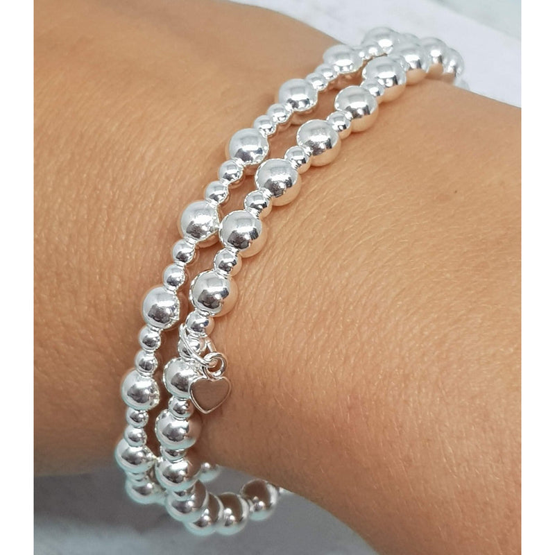 Chunky Sterling Silver Bracelet Set