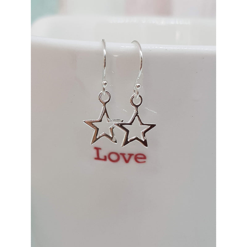 Open Star Drop Earrings