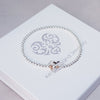 Sterling Silver & Rose Gold Floating Heart Bracelet