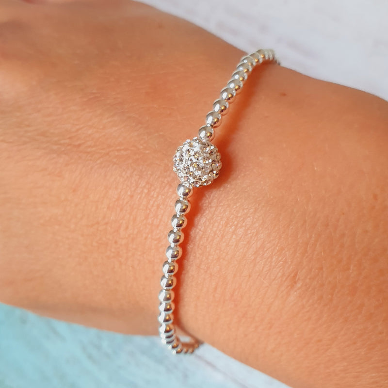 Sterling Silver Shamballa Bracelet