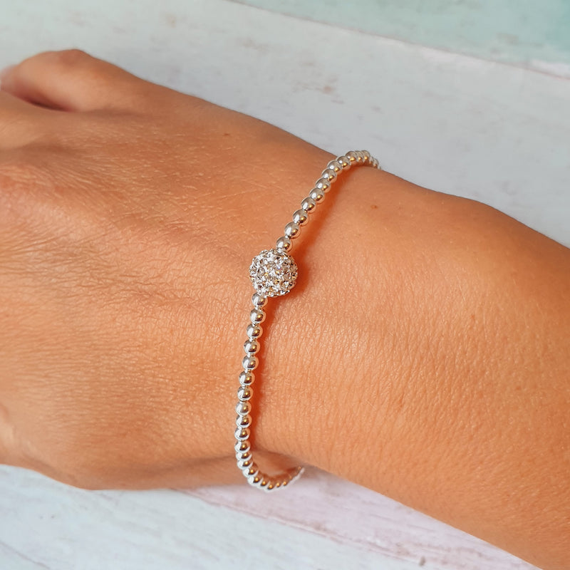 Sterling Silver Shamballa Bracelet