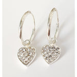 Sterling Silver CZ Heart Sleepers