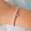 Sparkly CZ Heart Stretch Bracelet