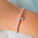 Sparkly CZ Heart Stretch Bracelet