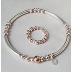 Silver/Rose Gold Bracelet & Ring Set