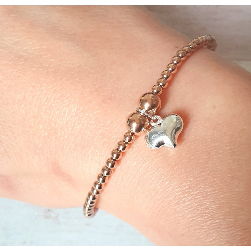 Rose Gold Noodle Heart Bracelet