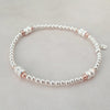 Silver & Rose Gold Rondelle Bracelet