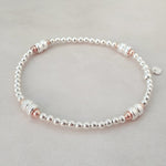 Silver & Rose Gold Rondelle Bracelet