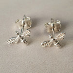 Sterling Silver Bee Stud Earrings