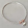 Sterling Silver Open Star & Heart Bracelet Set