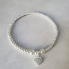 Sterling Silver Silver Heart Duo Bracelet Set