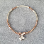 Rose Gold Noodle Heart Bracelet