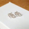 Infinity Knot Heart Stud Earrings