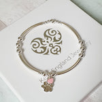 Sterling Silver Doggy Paw Print Noodle Bracelet