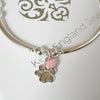 Sterling Silver Doggy Paw Print Noodle Bracelet