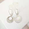 Silver Filigree Oval Earrings