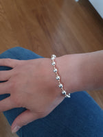 Chunky Sterling Silver & Rose Bracelet