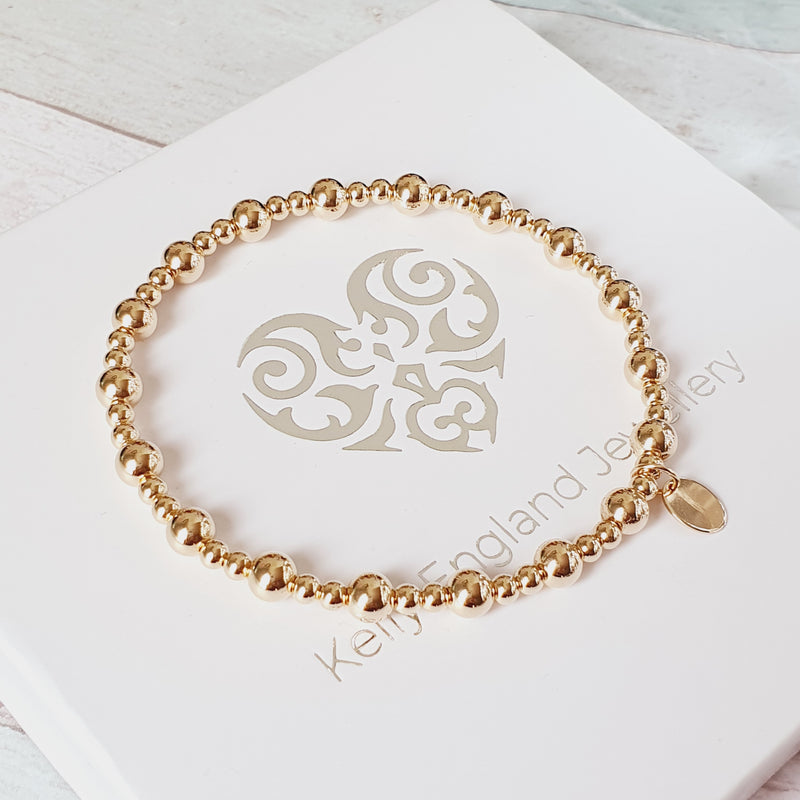 Personalised Gold Initial Bracelet Set