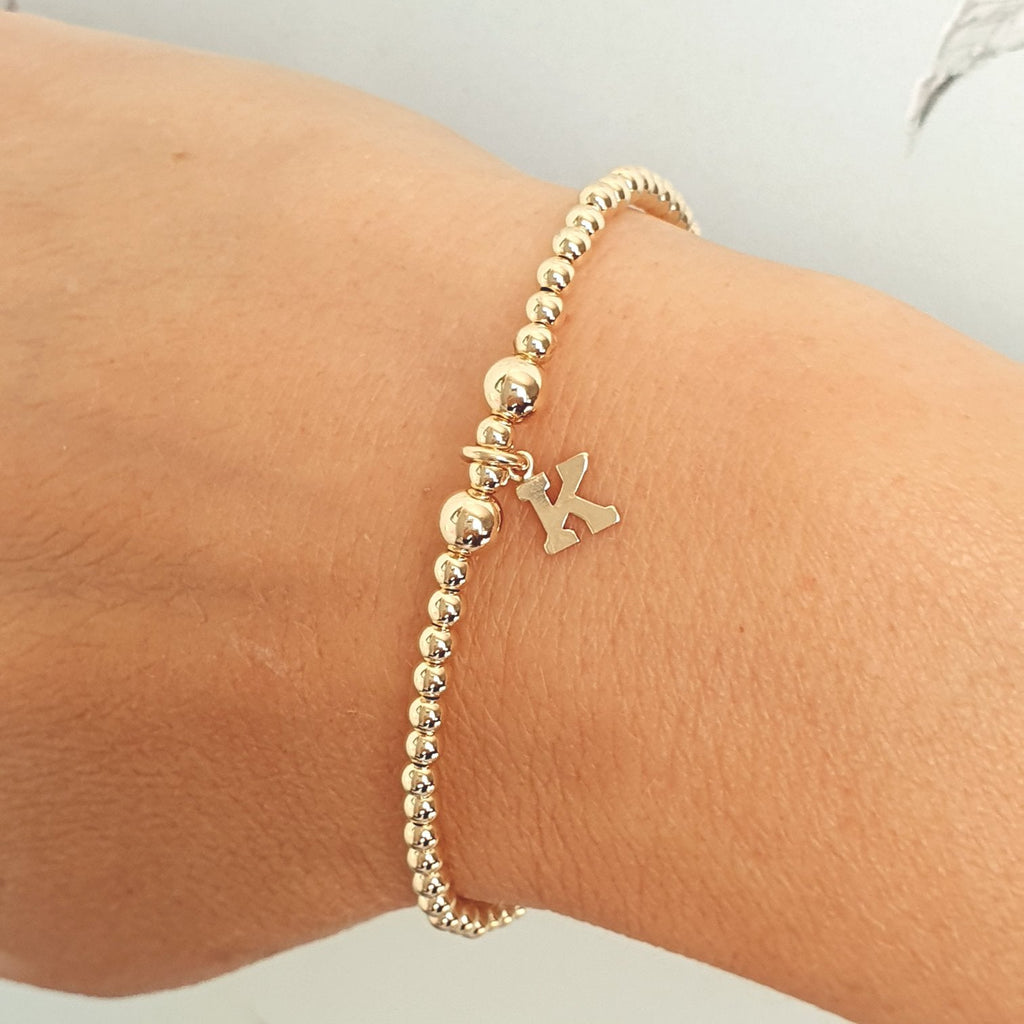 Personalised Gold Initial Bracelet Set