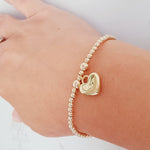 Gold Solid Heart Bracelet