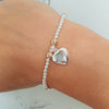 Puff Heart Silver & Gold Bracelet