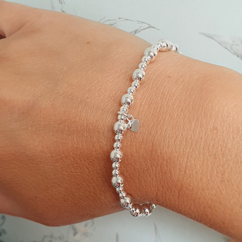 Sterling Silver Mixed Beaded Bracelet